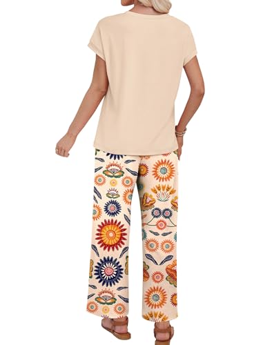 Image of WIHOLL Two Piece Sets for Women Summer Spring Outfits Lounge Sets Beach Vacation Clothes Airport Travel Matching Clothing
