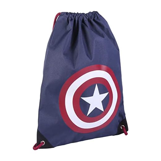 CERDÁ LIFE'S LITTLE MOMENTS Bolsa Mochila Cuerdas Infantil de Capitan America-Licencia Oficial Marvel, Saco Unisex niños, Azul Oscuro, Pequeño