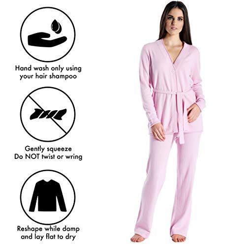 Cashmere Boutique: 100% Pure Cashmere Lounge And Pajama Set For Women (Color: Light Blue, Size: Small/Medium) #TOP7