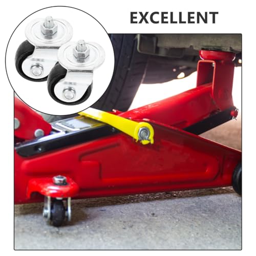 SOLUSTRE 2st Zubehör Für Hydraulische Wagenheber Autozubehör Lenkrollen Rollen Für Bodenheber 2-tonnen-wagenheberrad Hochleistungs-lenkräder Wagenheberrad Für Schwere Beanspruchung Stahl