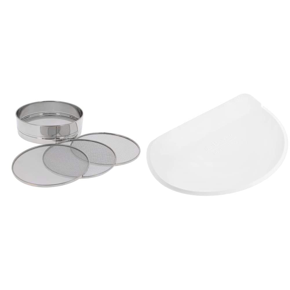 DE BUYER -4605.21 -tamis inox 4 mailles interchangeables 21 & 4858.00N -raclette coupe pate ronde polyethylene