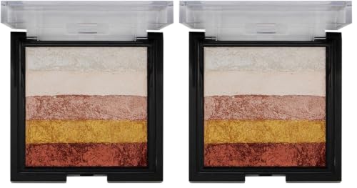 Image of FASHION COLOUR Shimmer Brick and Blusher 2 in 1 | Easy-To-Blend Formula | Weightless | Waterproof | Available in Gorgeous Shades | Multi-Use | Multicolour | 8g | Shade 06 (Pack of 2)