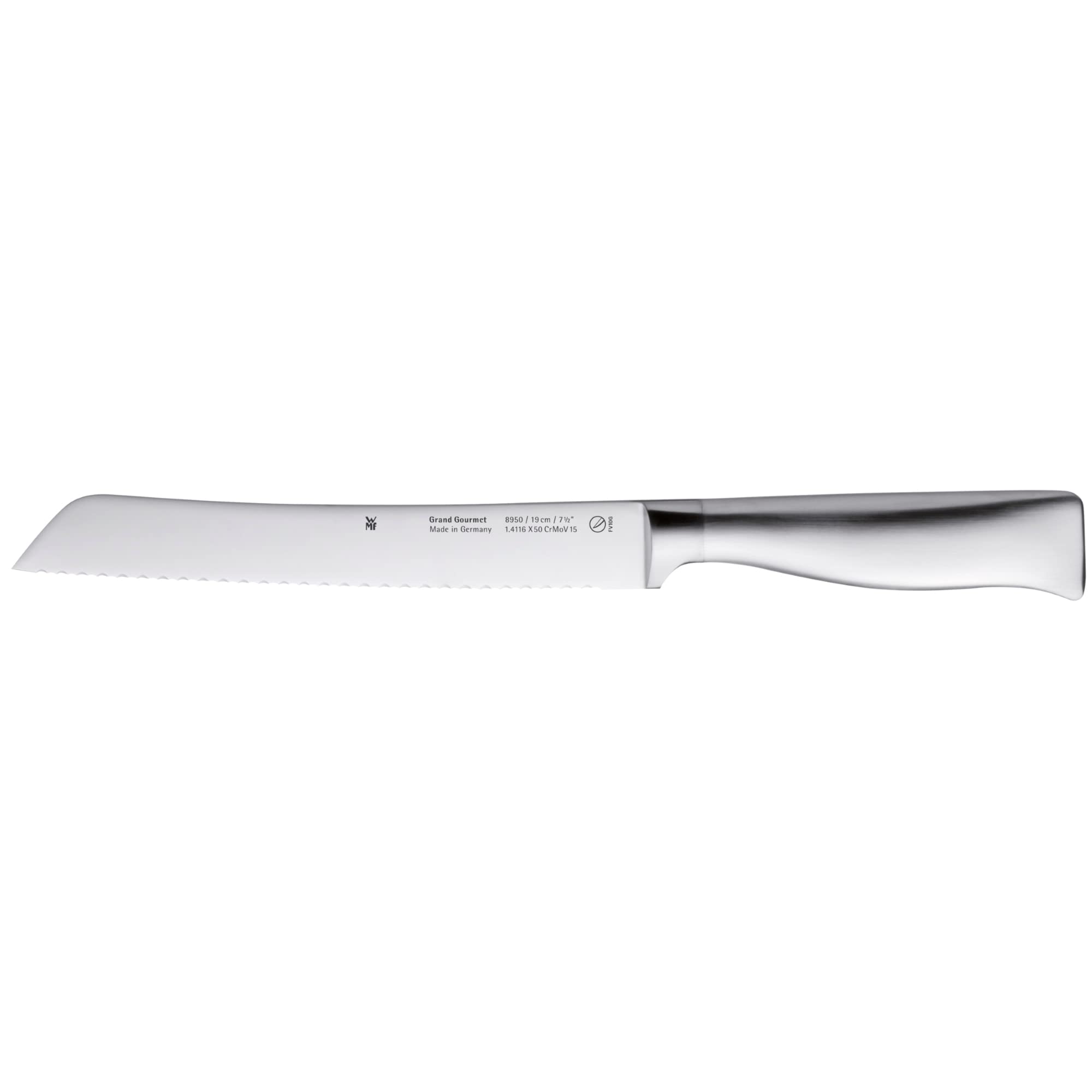 WMF Bloc à couteaux Grand Gourmet avec set de couteaux 6 pièces, Fabriqué en Allemagne, 4 couteaux forgés, ciseaux, bloc en acier inoxydable, Performance Cut