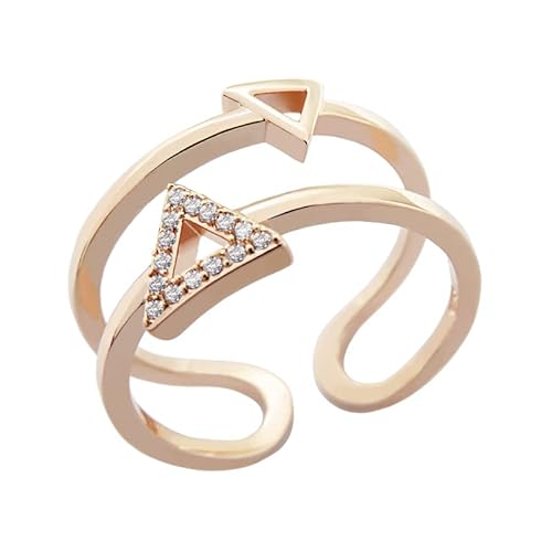 Bagues Série Coréenne Bagues Zircon Diamant Bagues Simples Bagues Couple Bagues Femme (taille unique, sjxjin, or) Cover