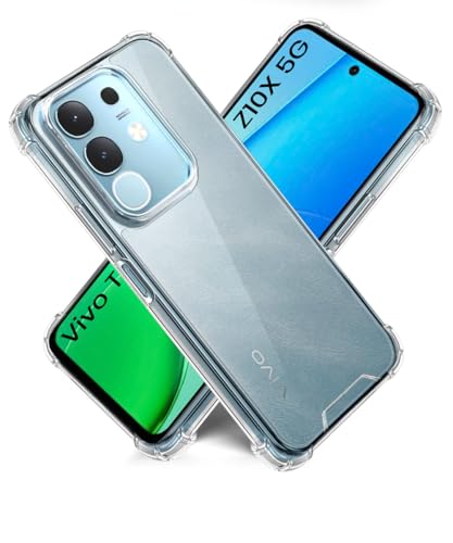 Image of WOW IMAGINE Ultra-Hybrid Crystal Clear Back Case for Vivo T4x 5G | iQoo Z10x 5G | Vivo Y31 Pro 5G | Shockproof Design | Camera Protection Bump | Hard Clear Cover with Cushioned Edges - Transparent