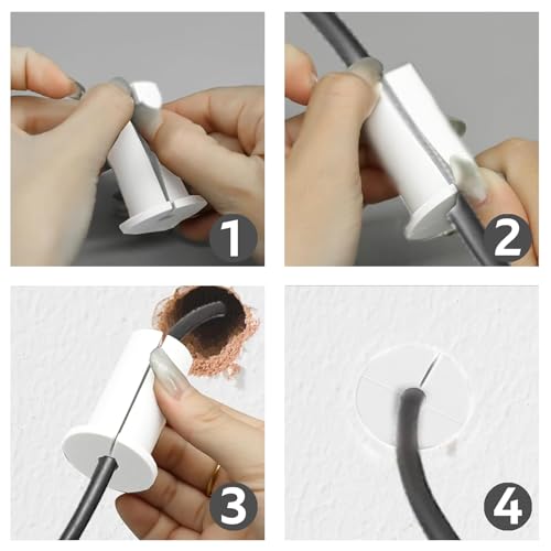 4 Stück Wanddurchführung für Starlink Kabelführungsset, Wanddurchführung Kabel, Mauerdurchführung für Kabel für 1-Zoll-Wandloch für Starlink Kabelrouter und Ethernet Adapter (Weiß)