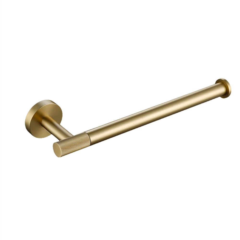 LYGXWJFC Porta Asciugamani Set di Accessori per Il Bagno Set in Ottone scanalato Oro Spazzolato Set Porta Asciugamani Porta Accappatoio Porta Carta Porta Asciugamani Scopino per WC Porta Asciugamani