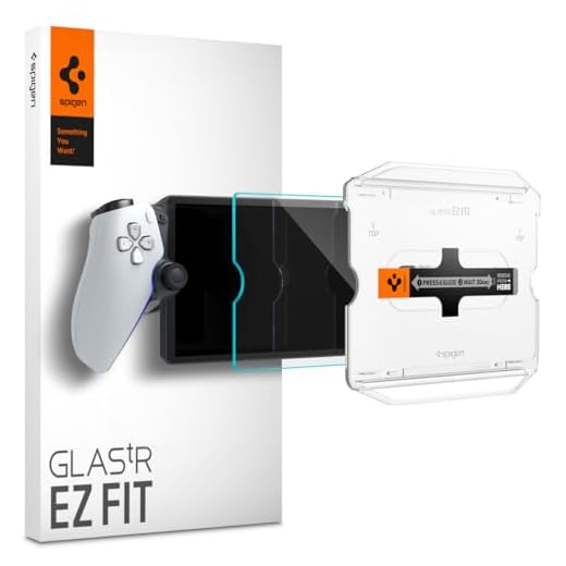 Spigen Glas.tR EZ Fit Schutzfolie kompatibel mit Sony PlayStation Portal Remote Player für PS5-Konsolen, Kratzfest, Kristallklar, 9H Härte Folie