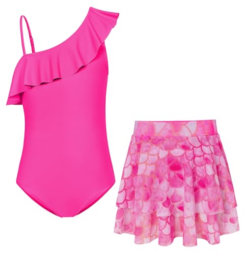 Image of GRACE KARIN Girls One Piece Swimsuits with Mesh Skirt Bathing Suit Swimwear 6-14Y