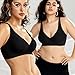 Vertvie Jelly Wireless Bras for Women Push Up Plunge Seamless T-Shirt Bras No Underwire Supportive Full Coverage Bralettes(Black,Medium)