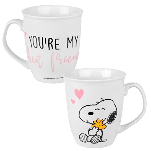 The Peanuts - Taza de café (cerámica, 280 ml), diseño de Snoopy, color blanco