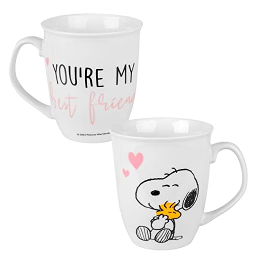 The Peanuts - Taza de café (cerámica, 280 ml), diseño de Snoopy, color blanco