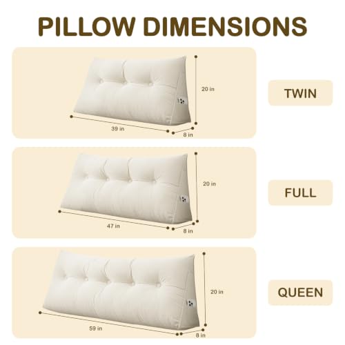 TESICA Large Grey Bed Wedge Headboard Pillow Twin College Dorm Reading Cushion Back Support Corduroy Triangular Lumbar Bolster Body Positioning Pillow by TESICA - Used condition - Image 7