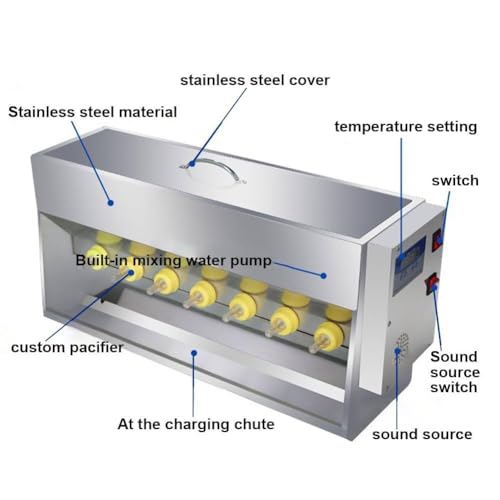 Biberón y alimentador automático de lechones – Estación de cuidado de acero inoxidable con múltiples pezones para una alimentación eficiente de lechones y corderos