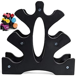 Dumbbell Holder Barbell Tree Black Dumbbell Stand Halterhouder Zwarte Halterstandaard Dumbbell Rack Accessoires Voor Fitness Apparatuur Halterboom Met 3 Niveaus Voor Krachttraining Gymnastiek Fitness