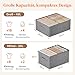 Lifewit Groß Aufbewahrungsboxen, Faltbarer Schrank Aufbewahrungskorb mit EntfernbareTrennwand, Stoff Kleiderschrank Organizer -Aufbewahrung Boxen für Kleidung, Hosen, Socken, 4er Set, 50 x 40 x 20 cm