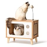 Cat House Wooden Cat Condo Cat Bed Indoor TV-Shaped Sturdy Large Luxury Cat Shelter Furniture with...