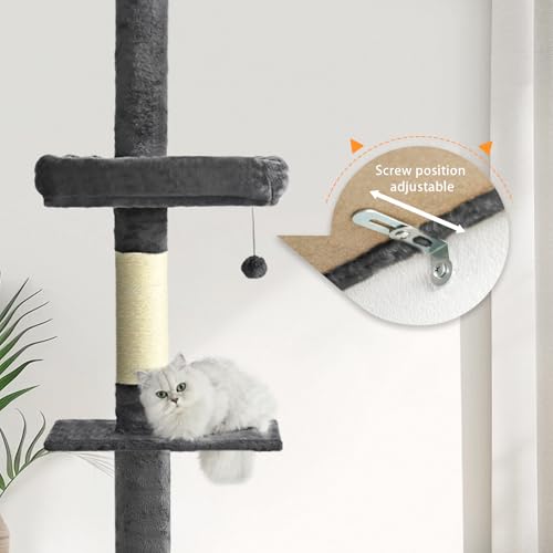 Árbol para Gatos de Piso a Techo con Altura Ajustable 112 in miniatura 7