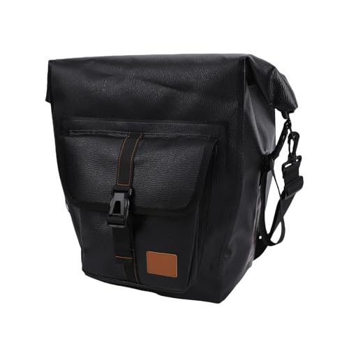 Sac de selle de vélo grande capacité fermeture rouleau support rigide noir