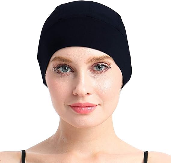 Urob Cotton Lycra Women Soft Sleep Cap for Hair Loss Chemo Unlimited Uses (Black)-picture-20