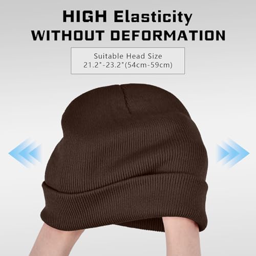 ZOORON Beanie for Men Women Warm Winter Hat Unisex Soft Knit Cuffed Beanie Skull Cap