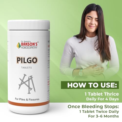 Image of Dr. Bakshi's Bakson's Homoeopathy Pilgo Tablets, For Bleeding & Pain Associated With Piles, 200 Tablets