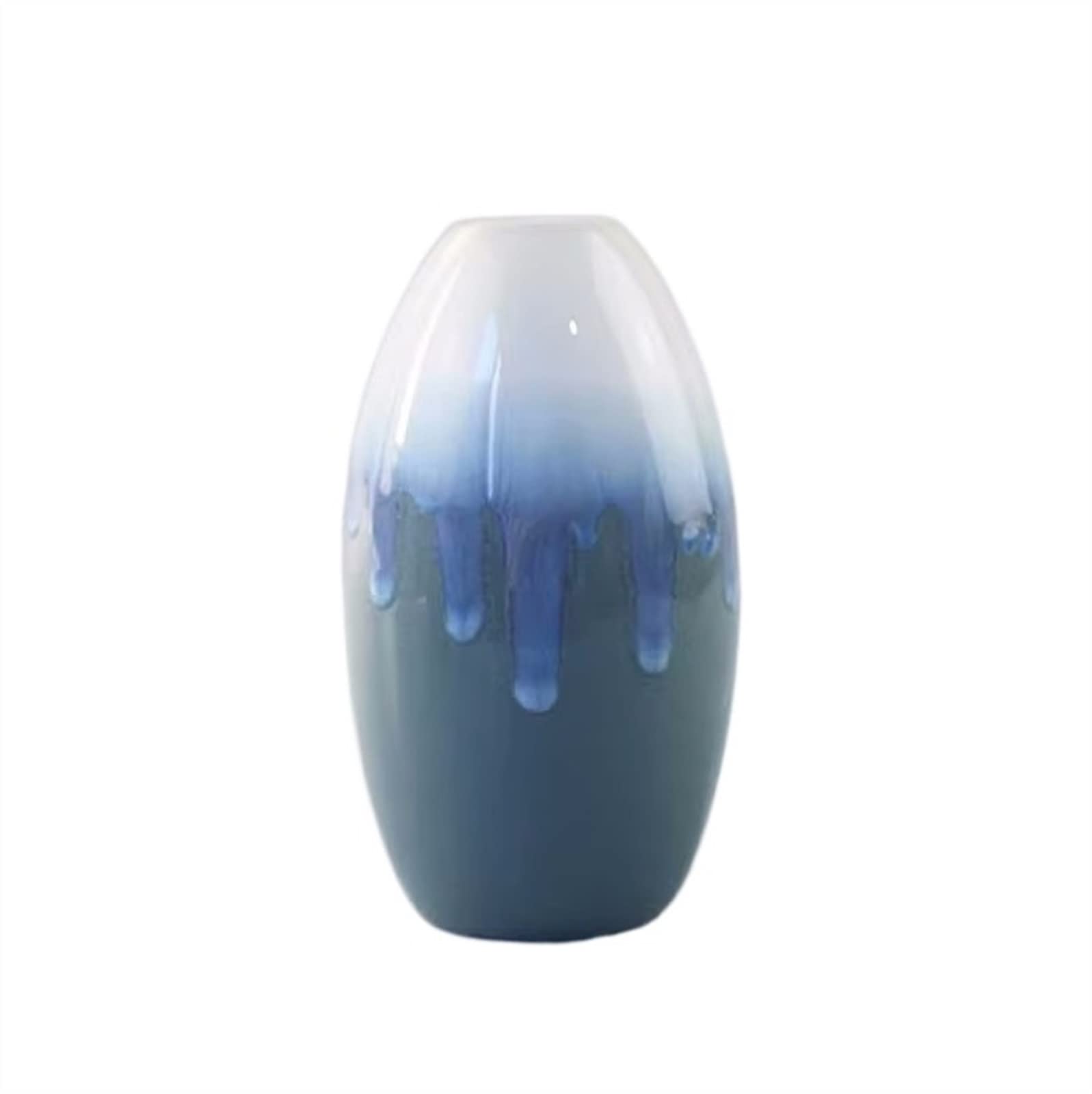 Bzgpmfud One Color Vase Desktop Flower Gradient Color S Blue Ceramic Flowers Green Plants Hydroponic Small Dry Arrangement Decoration Ornaments(M)