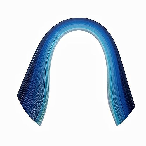 Pastel Color Gradient Tant Quilling Paper Strips 5mm Quilling Strip Set 9Colors 90pcs Quilling Paper Filigree 0.2inch (Blue)