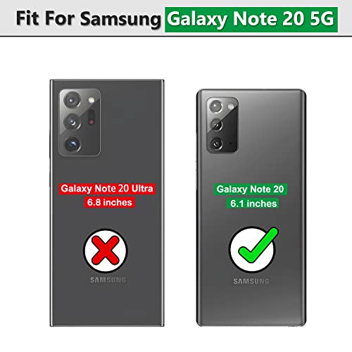 for Samsung Galaxy Note20 Case with Slide Camera Cover, Military-Grade Protection, 360 Rotating Kickstand, Includes 1 Pack HD Screen Protectors丨Black