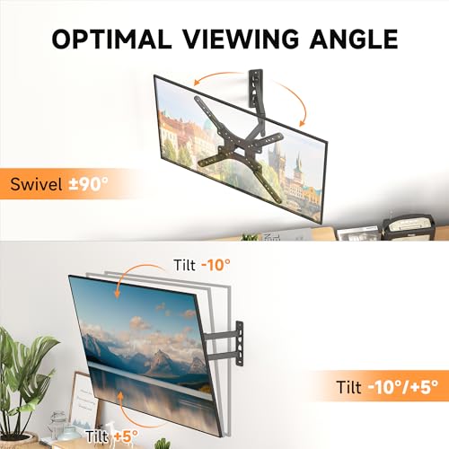 Full Motion TV Wall Mount for Most 26-60 Inch Flat Curved TVs, Wall Mount TV Bracket with Swivel Articulating Extension Tilt Arm, Support up to 77lbs, Max VESA 400x400mm(MAP3SE) by XINLEI - Used condition - Image 4