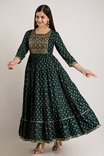 Kurta vert ethnique imprimé parfait pour vos sorties d'été décontractées