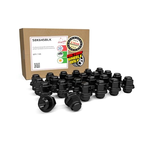 Image of Wheel Accessories Parts 24 Pcs M12x1.5 12x1.5 Thread OEM Factory Style Lug Nuts 1.5 inch Long Black 13 /16 inch 21mm Hex Fits Toyota Tacoma ｜ 90084-94001 ｜ 611-211