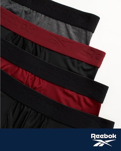Reebok Mens Boxer Briefs - 4 Pack Moisture Wicking Performance Mens Underwear Boxers with Functional Fly Pouch (Sizes: S-XL)3