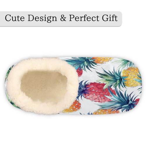 Colorful Pineapples Slippers for Women Slipper Socks Soft Fuzzy House Slippers Shoes for Indoor Bedroom, Winter Cozy Christmas Gifts3