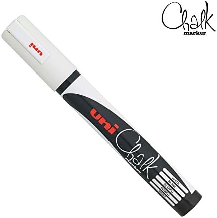 Uni-Ball PWE-5M Liquid Chalk Marker Pens - Bullet Tip (1.8mm-2.5mm) - Set of 8 White