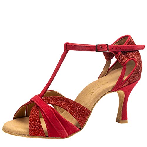 Chaussures de danse pour soirée de gala Rummos Martina en nubuck rouge flamboyant