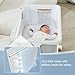 VaVaSoo Electric Rocking Bassinet for Baby 3 Speeds Automatic Bedside Sleeper Auto Rolling Newborn Cradle Rocks Itself 5 Height Adjustable with Music, Wheels, Storage, Grey & White