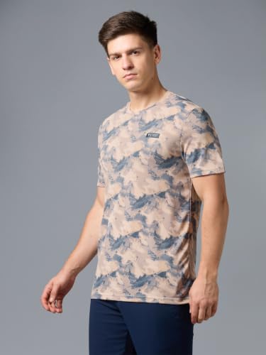 Image of TECHNOSPORT Men's Slim Fit Half Sleeve Crew Neck T-Shirt, TECHNOCOOL+ Quick Dry Moisture Wicking Stretchable Sports Gym and Casual Wear