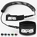 BPS 'Storm' Premium Coiled SUP Paddle Board Leash with Waterproof Waist Bag - 10 Foot Surfboard Leash with Triple Rail Savers and Double Stainless Steel Swivels (Black)