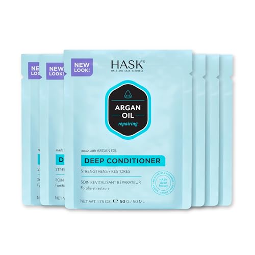 HASK ARGAN OIL Repairing Deep Conditioner Treatments for all hair types color safe gluten free sulfate free paraben free - Pack of 6