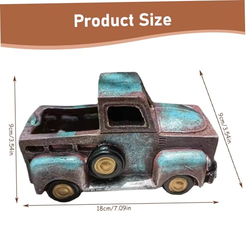 Résine décorative pour jardin extérieur et pot de fleurs camion rétro - 5