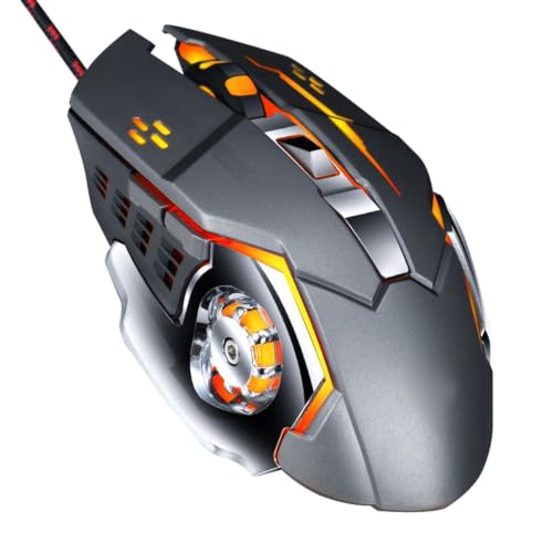 Ratón USB silencioso Gatuida, ratón ergonómico óptico color plata para portátil y PC