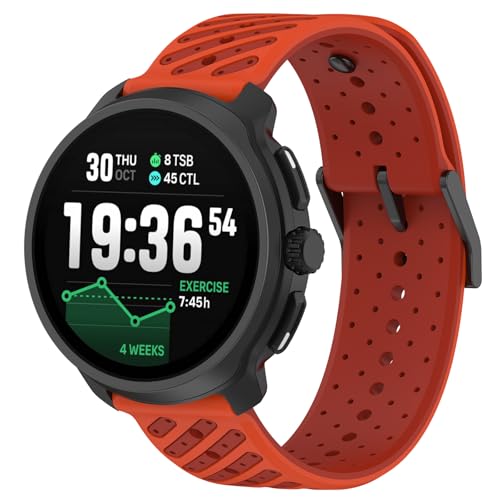 CORXEFXEF Sport Watch Bands Compatible with SUUNTO RACE2 22mm Quick Release Silicone Breathable Wristbands Replacement Watch Straps Fit for Suunto 9 peak pro Men Women (OG)