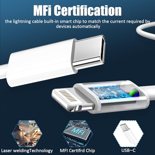 image for DiHines Phone 14 13 12 11 Fast Charger [MFi Certified],10FT Long Fast 