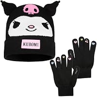 Hello Kitty Kuromi Sanrio Conjunto Bufanda y Gorro y Guantes