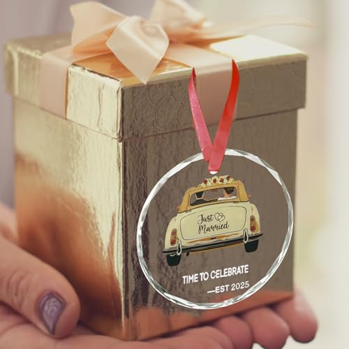 Engagement Gifts for Couples - Glass Ornament 2025, Personalized Gifts for Newly Engaged Couples, Happy Engagement Ideas for Her, Bride to Be - Engaged for Her, Friends