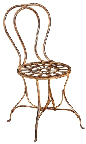 Biscottini Chaise de Jardin en Fer forgé, Finition crème vieillie, L50,5xPR45,5xH91,5