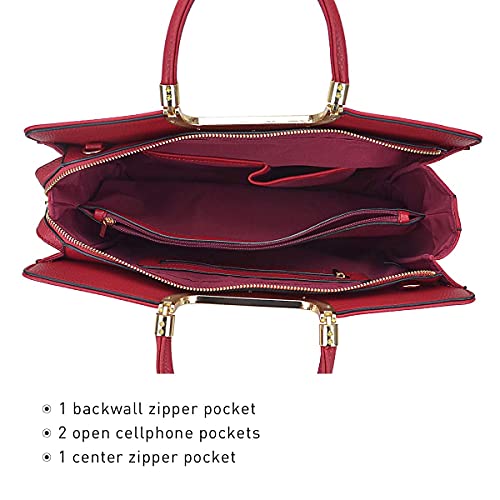 Dasein Women's Handbag PU leather Top Handle Satchel Designer Tote Purse Stripes Laptop Briefcase Bag