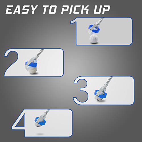 Golf Ball Retriever, Golf Balls Retriever Telescopic for Water with Spring Release-Ready Head, Balls Retriever Tool Golf with Locking Clip, Grabber Tool, Golf Accessories Golf Gift for Men (Blue, 9ft)
