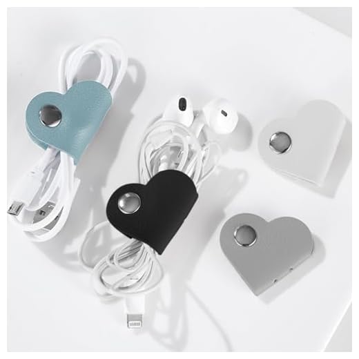 8Pcs Heart Cord Organizer, Earbud Holder Cable Straps, Headphone Wire Keeper, Earphones Winder for Home Office Travel